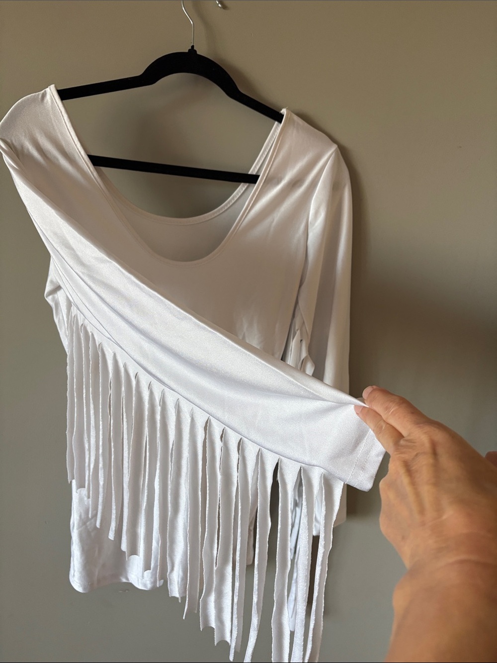 White Fringe Long-Sleeve Romper